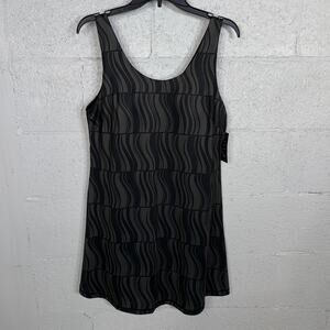 ID Ideology Women's Geo Performance tennis Dress deep black/grey large